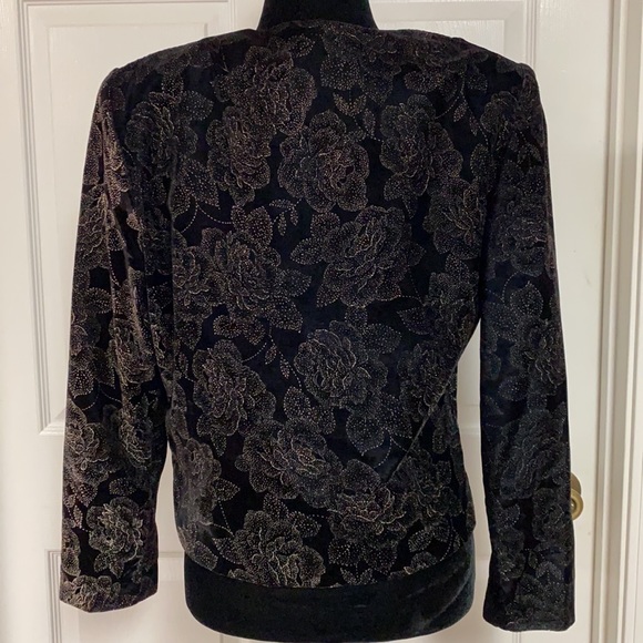 Vintage Norton McNaughton blk velvet jacket - Size 12 - Picture 4 of 10